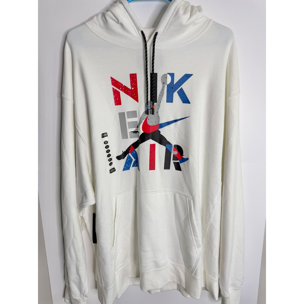 Nike Air Jordan Jumpman Classics Fleece Hoodie White Mens XL NEW CQ8291-100 NWT